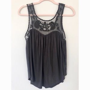 American Eagle Soft and Sexy Black Lace Top Medium